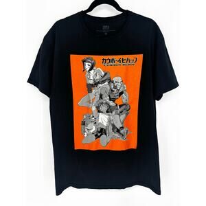 Cowboy Bepop Men's Black and Orange Graphic Character Shirt Size L
